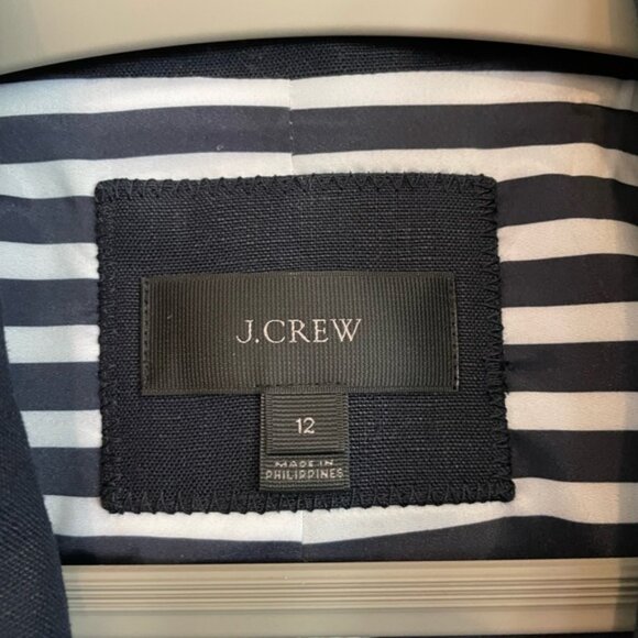 J. Crew Regent style navy linen blazer, size 12 - Picture 10 of 10